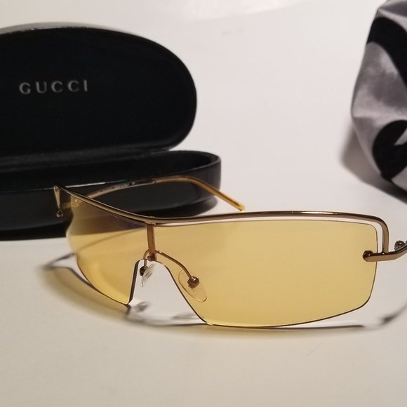 Vintage 90's Authentic Gucci Sunglasses Orange GG - Picture 1 of 11